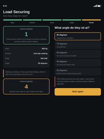 Load Securing Calculator iPad screenshot