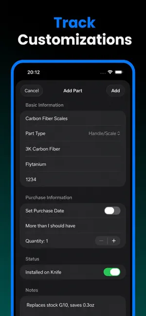 Scales: Knife Tracker screenshot 3