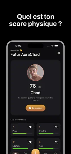 Capture d'écran de AuraChad: Analyse Du Visage IA sur iPhone 1