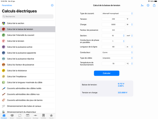 Screenshot #5 pour Calculs électriques