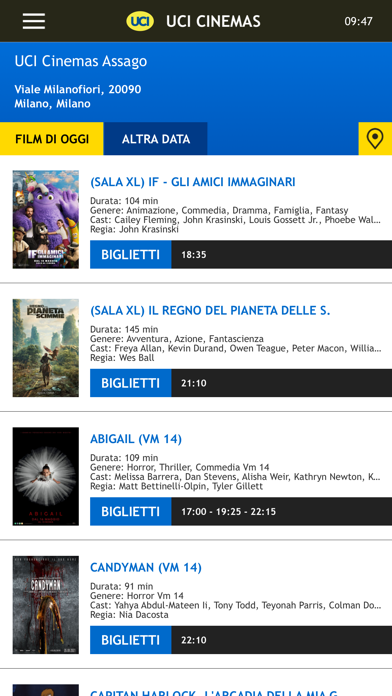 Webtic UCI CINEMAS ITALIA Screenshot