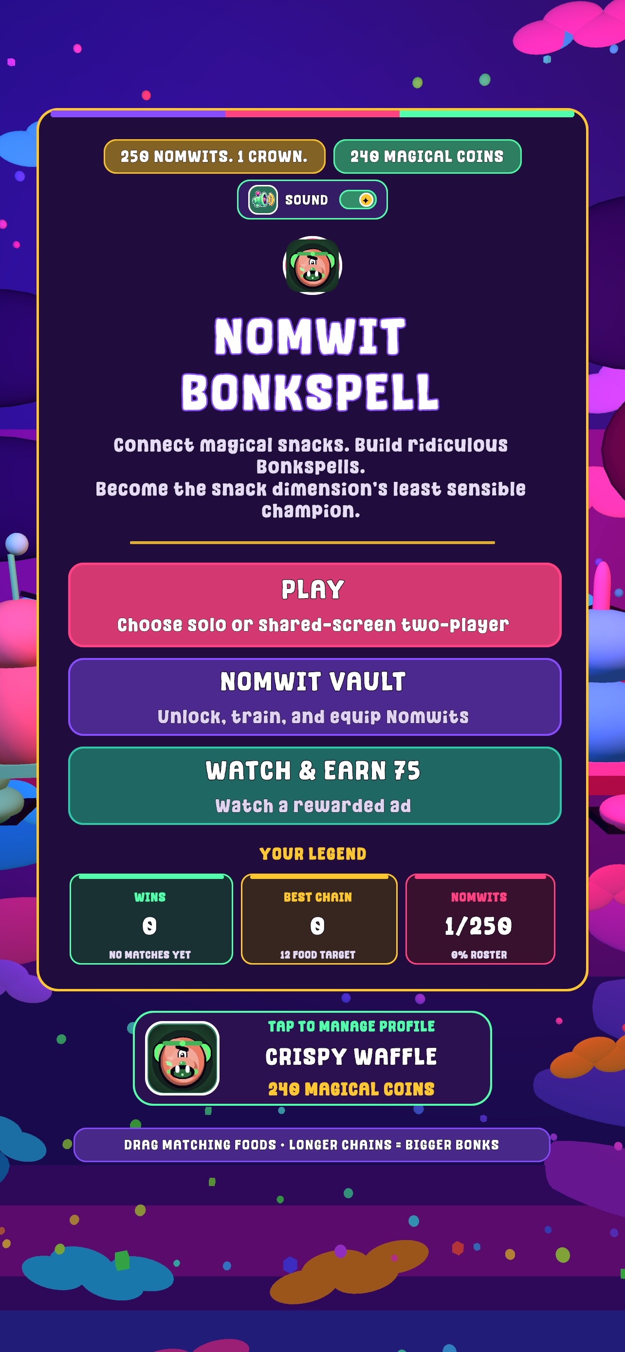 Screenshot 1 of Nomwit Bonkspell
