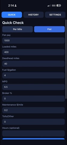 Load Profit Quick Check app screenshot 2