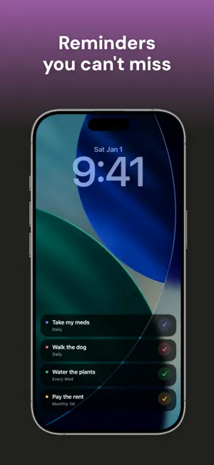 Linger: Lock Screen Reminders screenshot 1