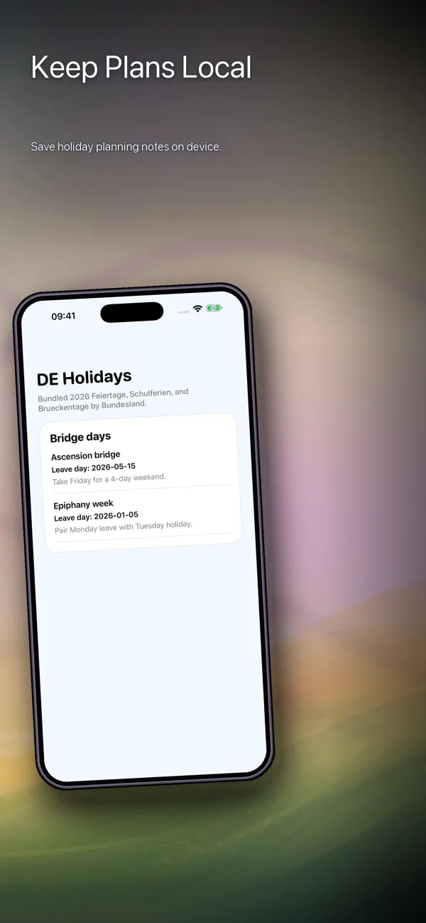 Screenshot #3 pour German Holiday Planner