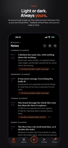Nave - Threaded Notes iPhone screenshot