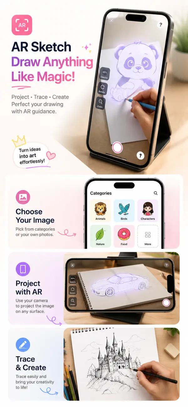 Screenshot #1 pour AR Drawing Projector: Draw Art