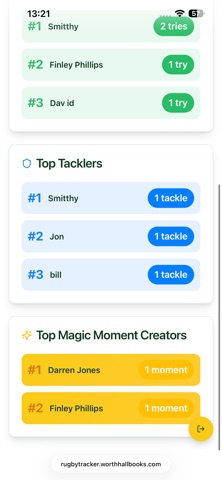 Grassroots Rugby Team Tracker screenshot