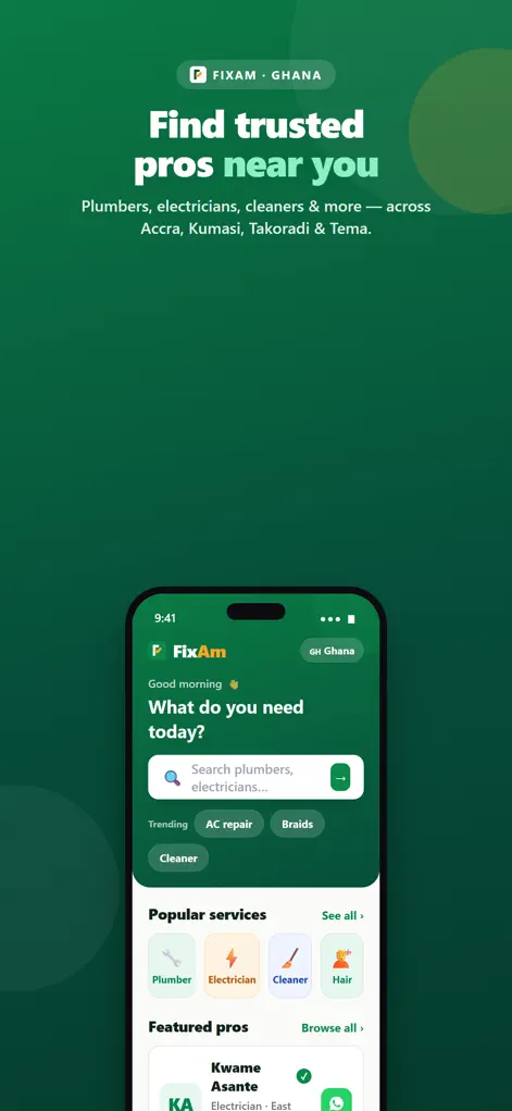 FixAm: Hire Verified Pros - Lifestyle App | MWM