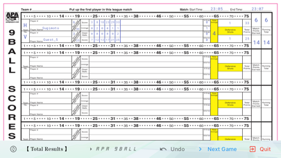 neon  cue sports score board Screenshot