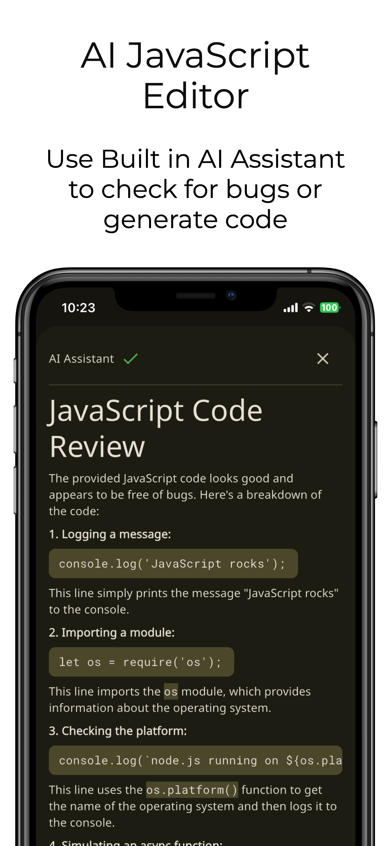 JavaScript Coding Editor & IDE
