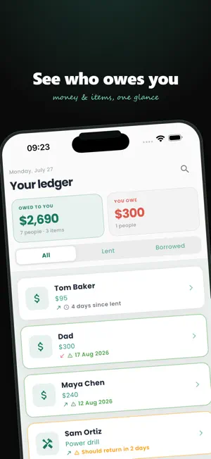 IOUly - IOU Tracker screenshot 1