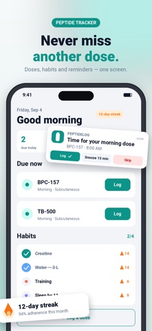 PeptideLog: Peptide Tracker Screenshot 1 of 7