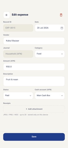 Cash & Expense Management iPhone screenshot