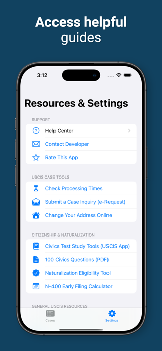 USCIS Case Tracker App Screenshot 4 of 5