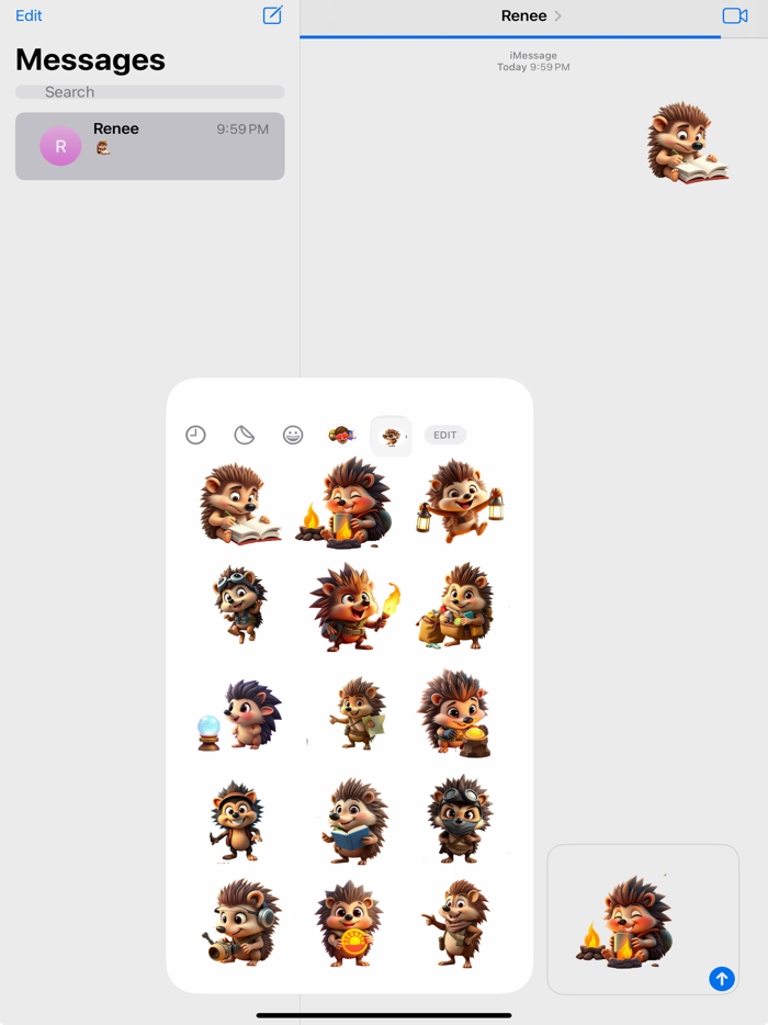 Explorer Hedgehog Stickers