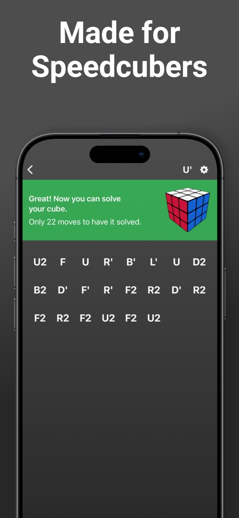 Rubix Cube Solver - This tool delivers efficient solutions, presenting the shortest possible move sequences and indicating the minimal number of steps required for speedcubing enthusiasts.