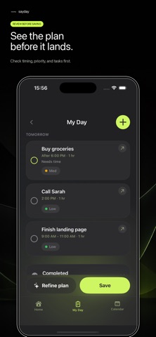 Sayday: Plan your day iPhone screenshot