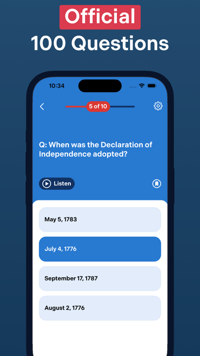 US Citizenship Test 2025 App Screenshot 2 - AppWisp.com US Citizenship Test 2025 App Screenshot 2 - AppWisp.com