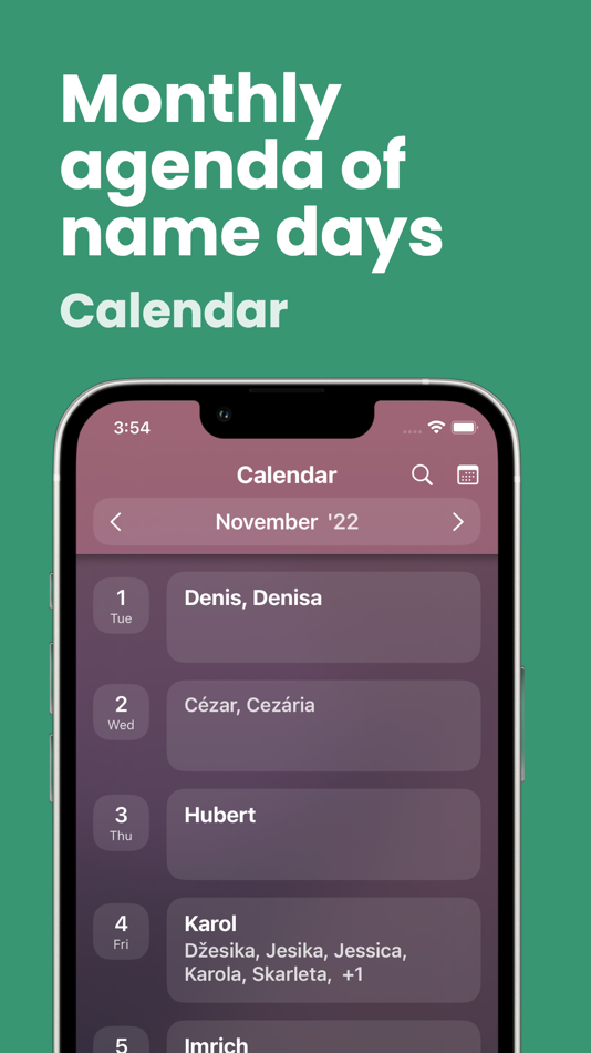 #3. Name day - calendar (iOS) Podle: Pixel IT s. r. o.