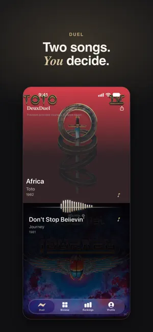 DeuxDuel: Vote & Rank Songs screenshot 1