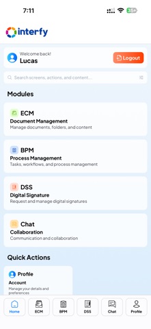 Interfy Mobile screenshot