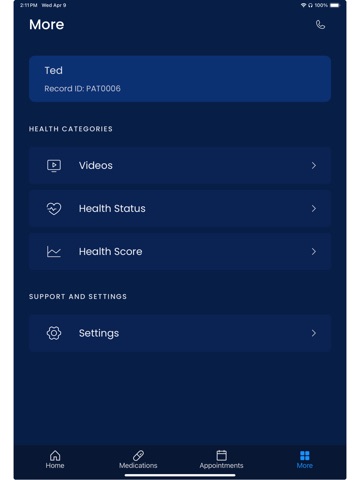 Clinic@Home iPad screenshot