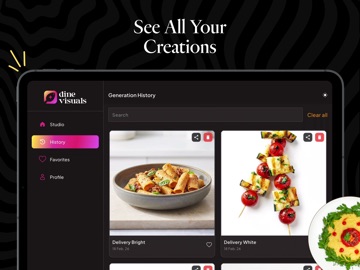 Dine Visuals: AI Food Studio iPad screenshot