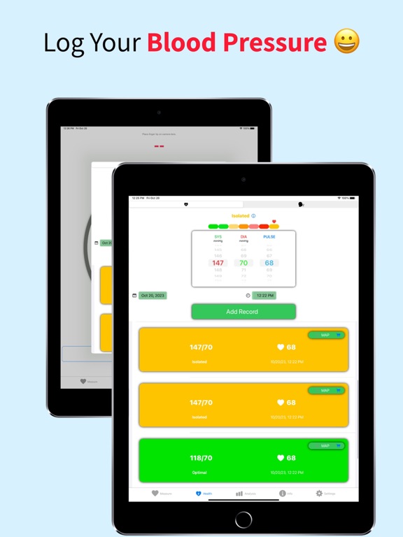 Health - Heart Rate Monitor iPad screenshot 2 - Health & Fitness app