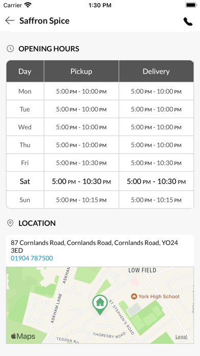 Saffron Spice York Screenshot
