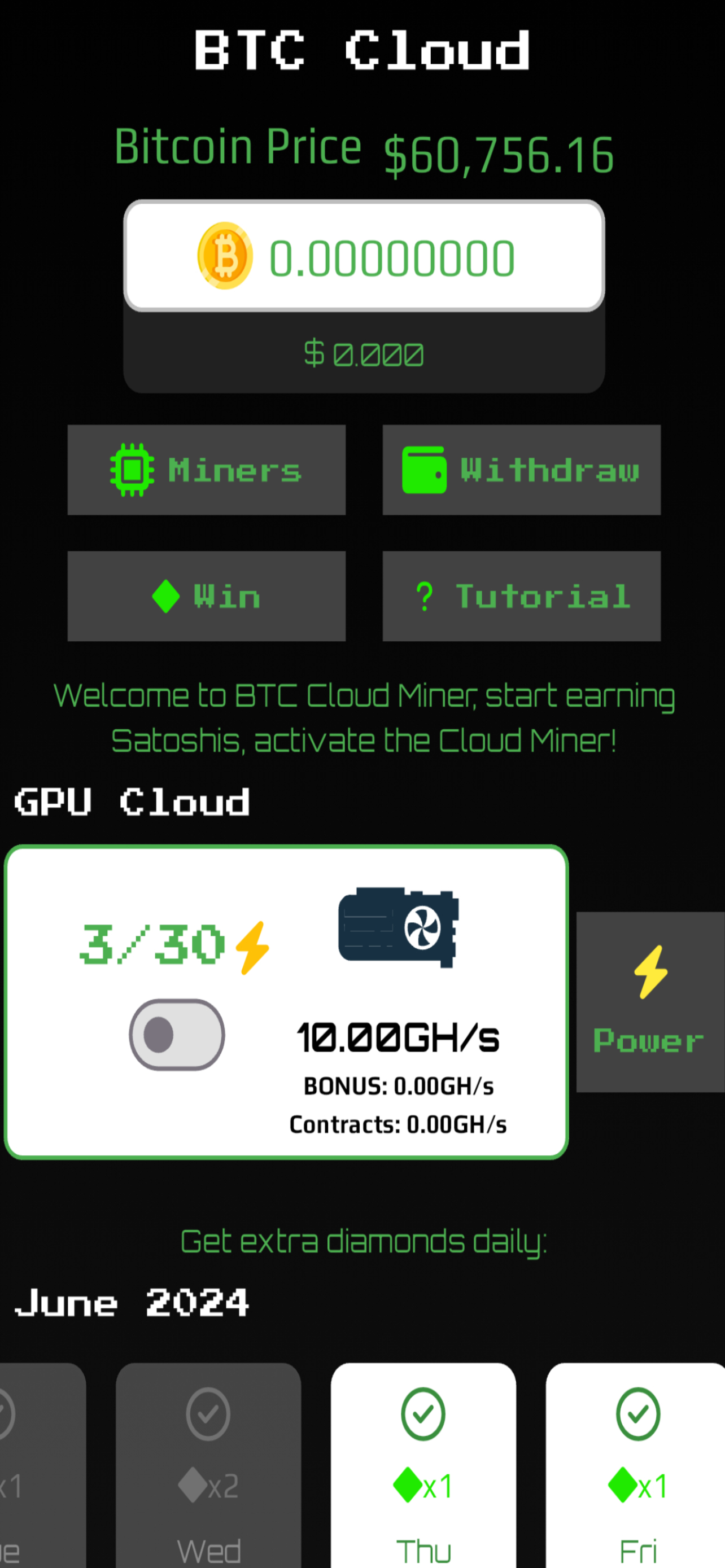 Bitcoin Miner Cloud Blockchain