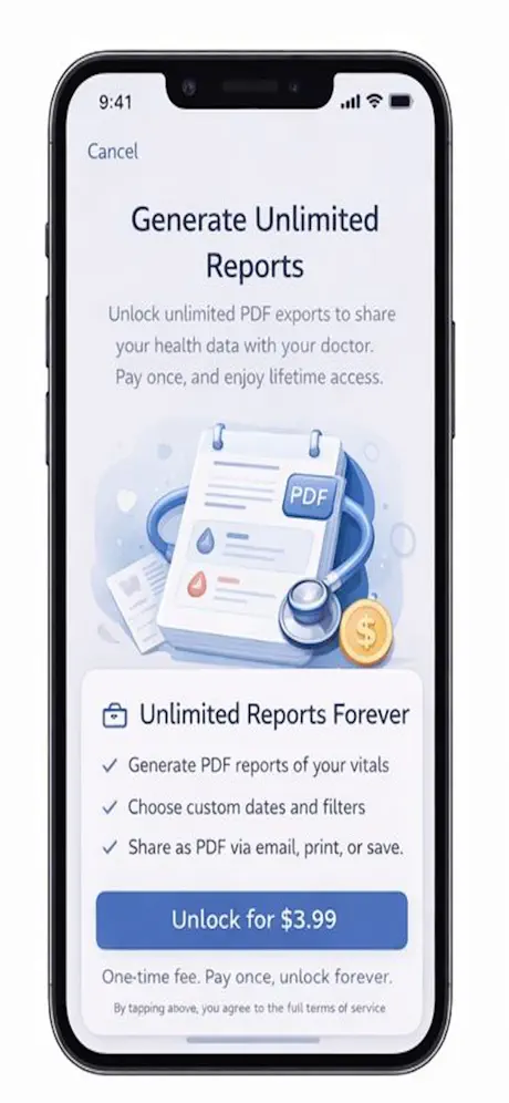 Vitals Logbook -Health Tracker 健康指标追踪器应用截图
