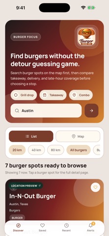 Burger Near Me iPhone screenshot