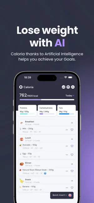 Caloria: Track calories Chat screenshot 1