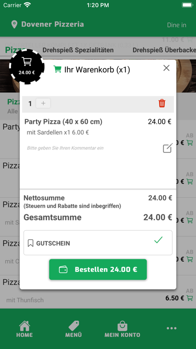 Doverener Pizzeria Screenshot