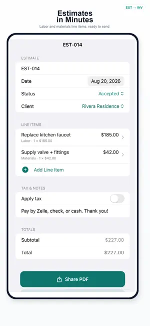 Contractor Invoice screenshot 2