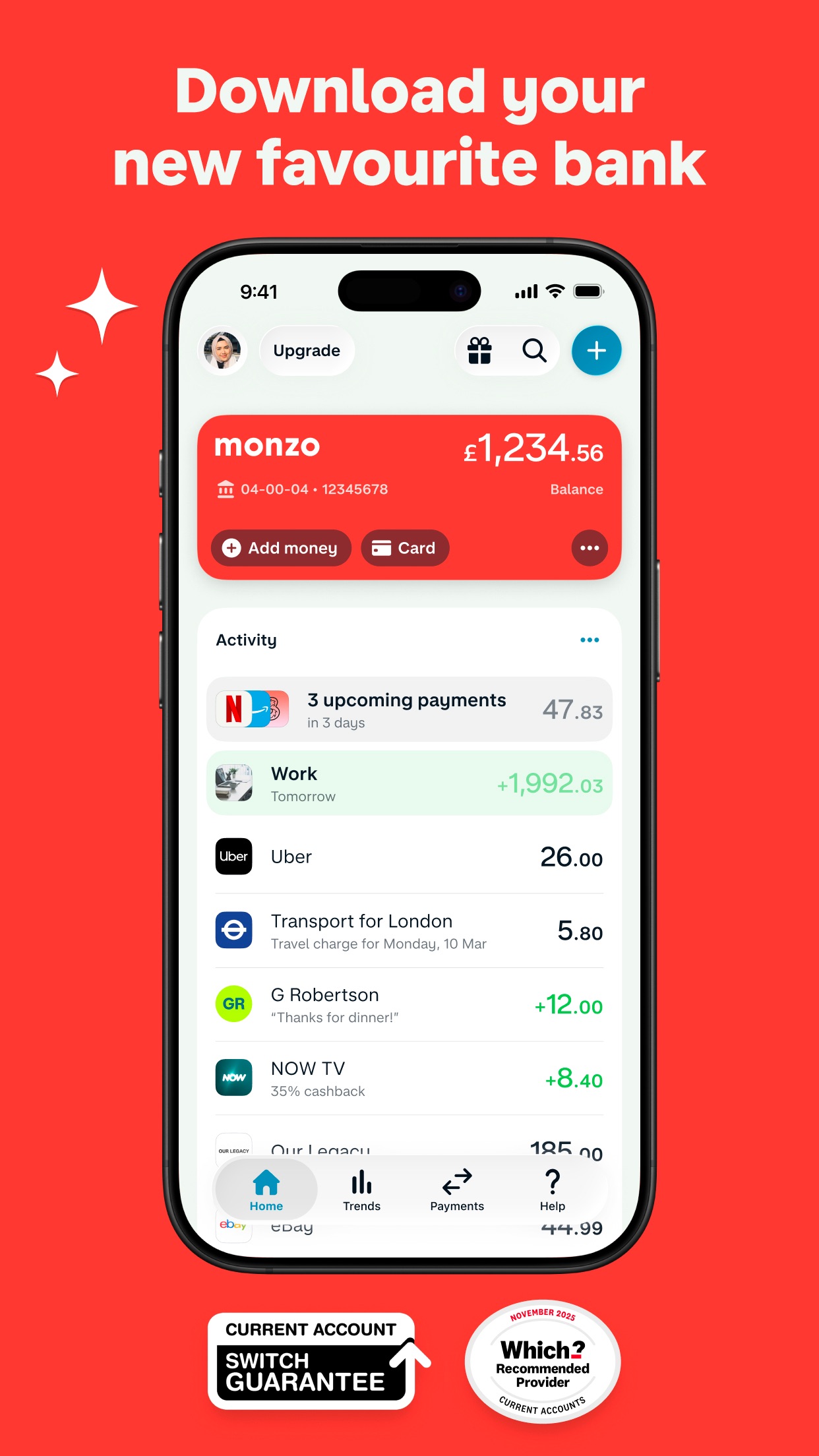 Screenshot 1 of Monzo Bank - Mobile Banking