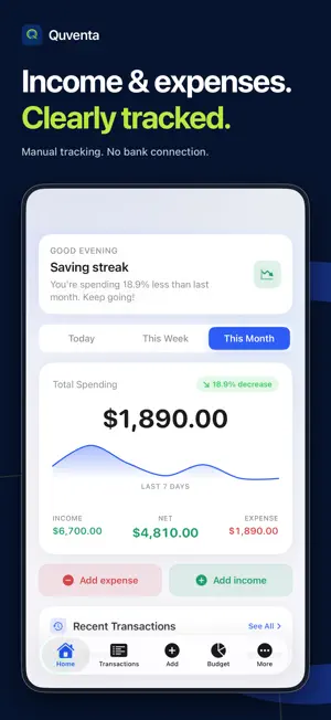 Quventa: Expense Tracker screenshot 1