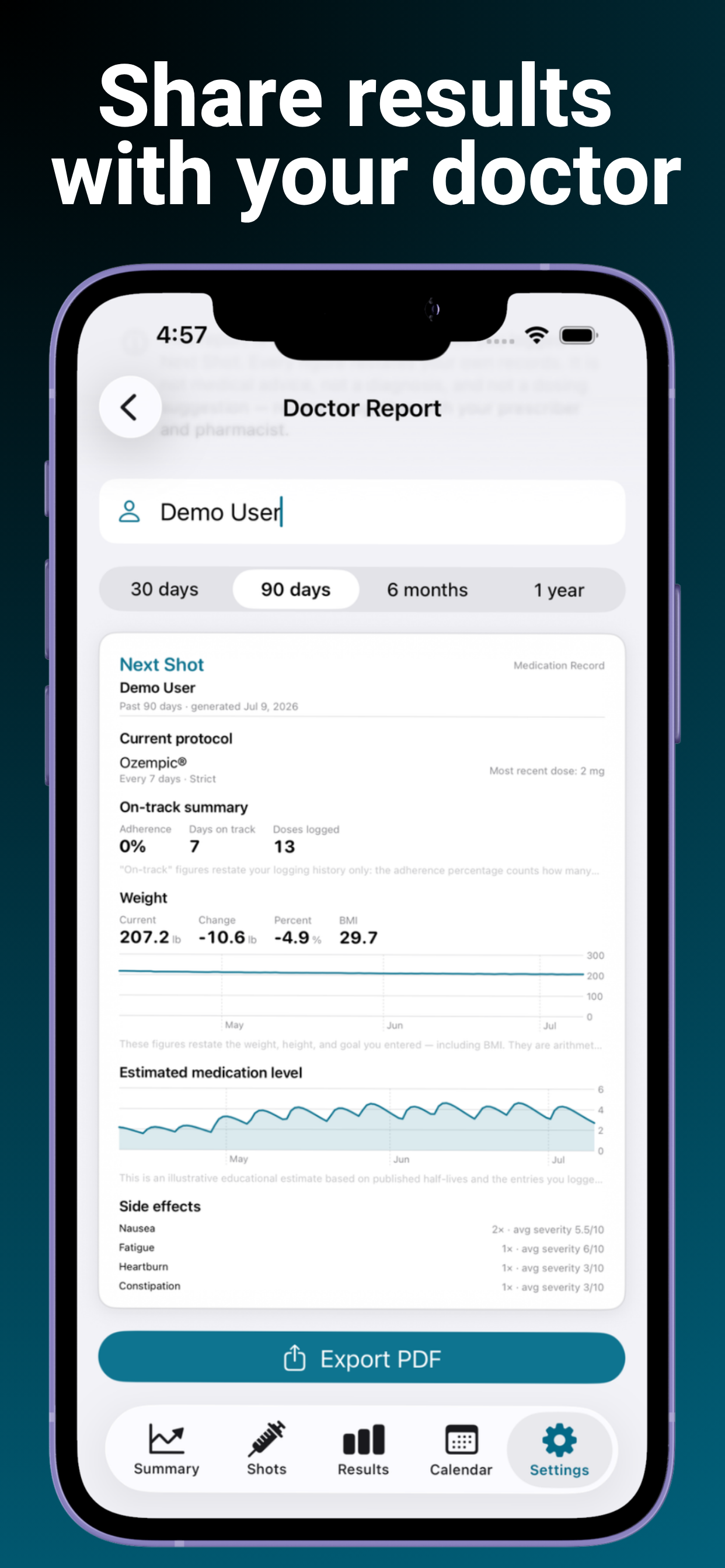 Next Shot: GLP 1 Tracker screenshot 5