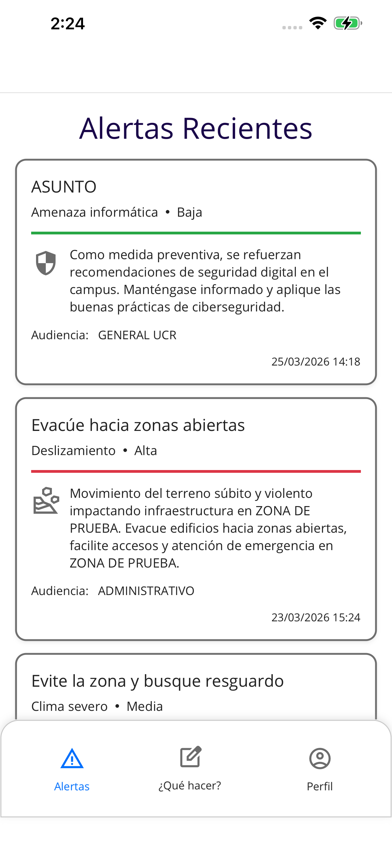 Alertas UCR