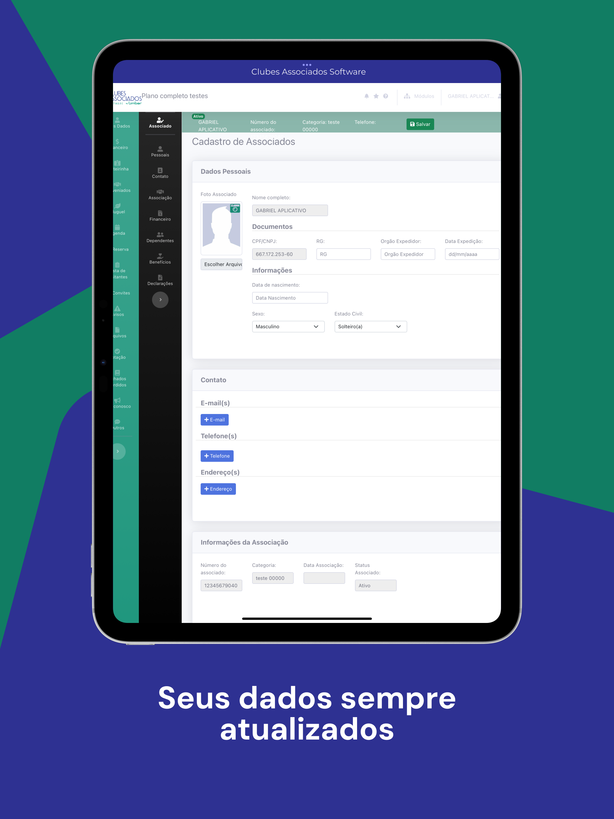 Clubes Associados Software screenshot 12