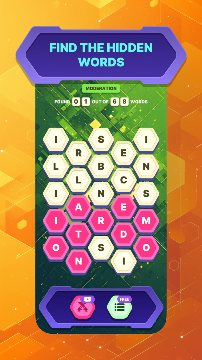 Hexagonal Word Search