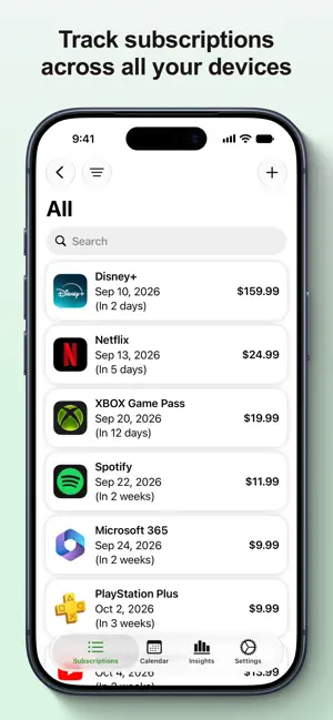 SubManager: Subscriptions screenshot 1