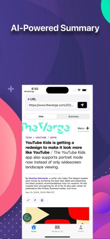 Readify - AI Web Assistant iPhone screenshot