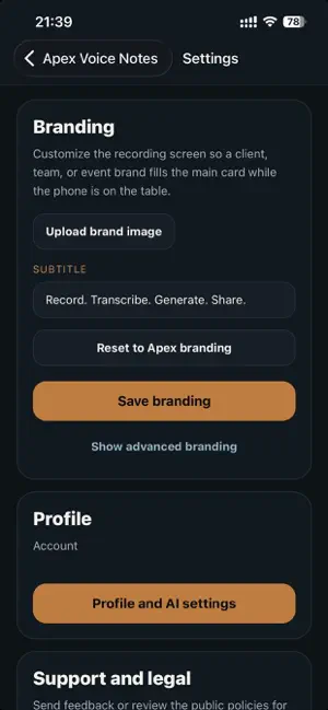 Apex Voice Notes screenshot 1