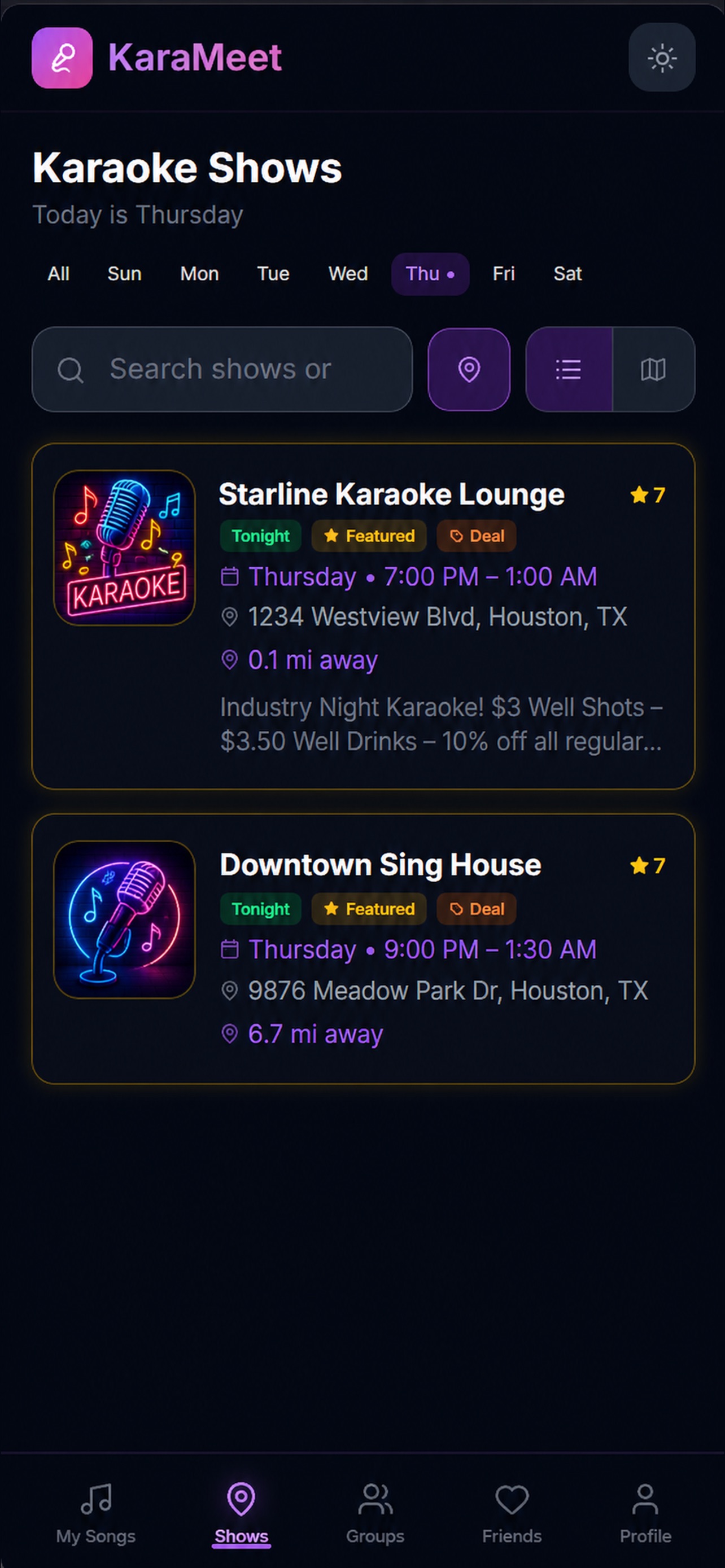 Screenshot 1 of KaraMeet: Karaoke Nights