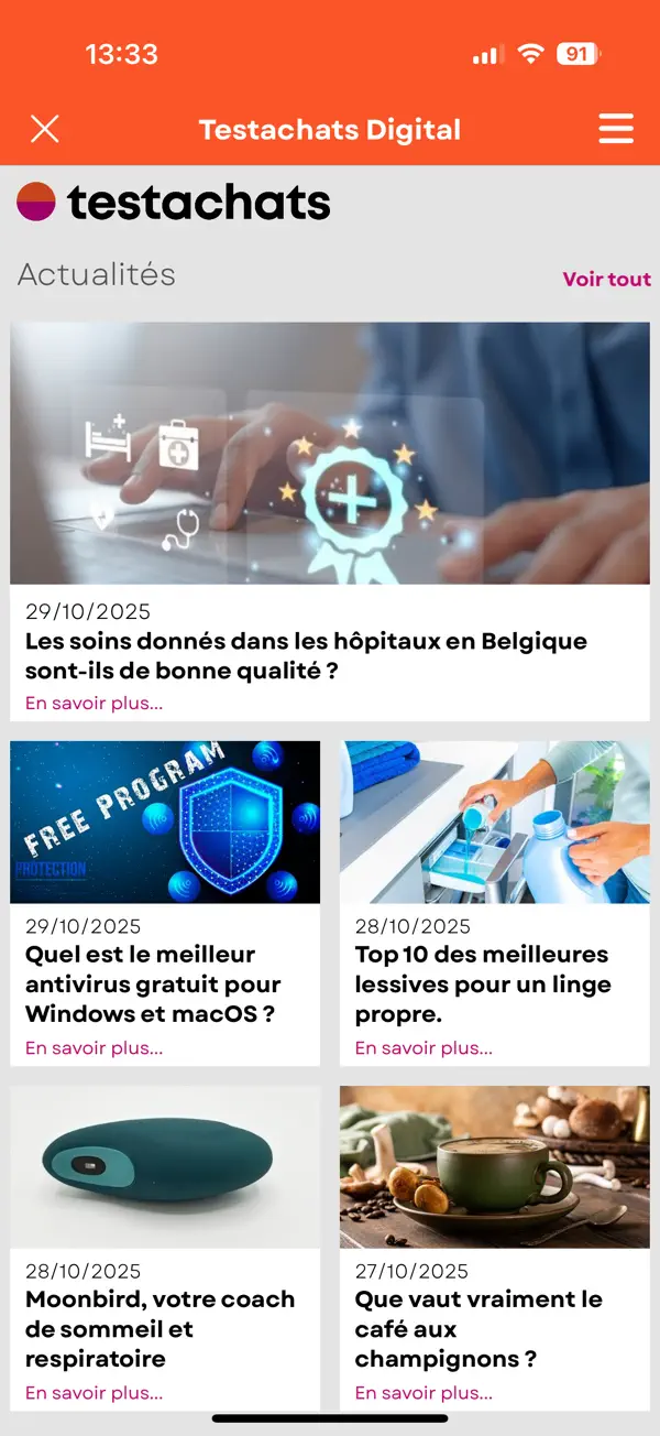 #1. Testachats Digital (iOS) Göre: ASSOCIATION DES CONSOMMATEURS TEST ACHATS - VERBRUIKERS UNIE TEST AANKOOP BVBA