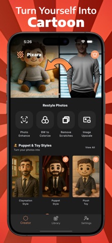 Pixara: AI Cartoon & Toy Maker screenshot