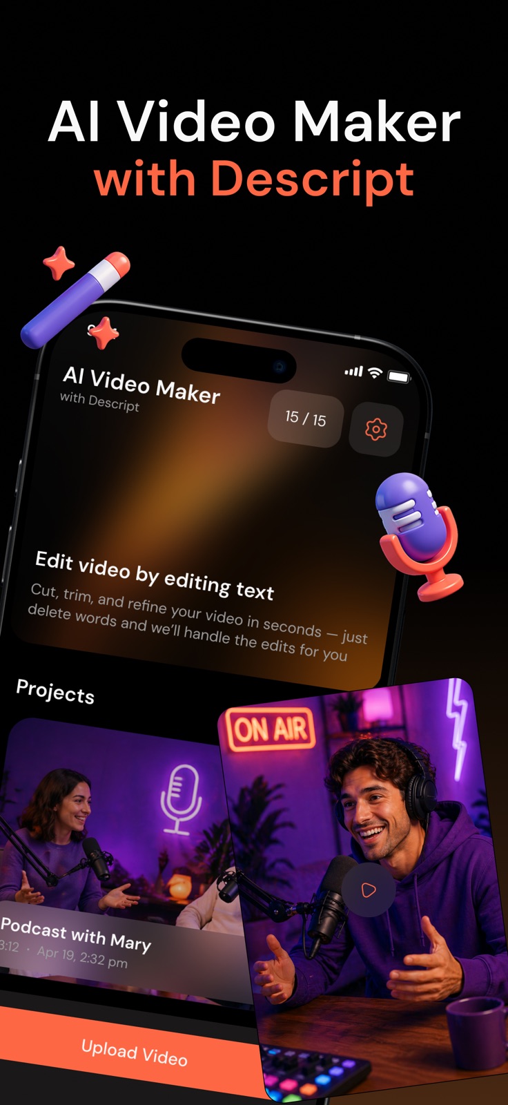 AI Video Maker with Descript iphone screenshot 1