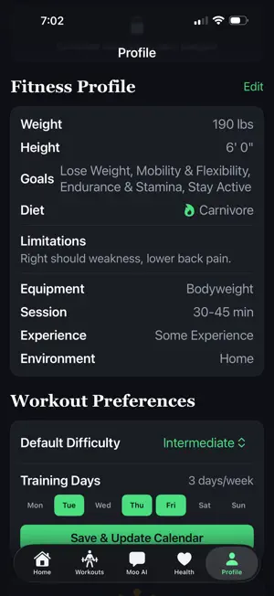 Moo Fitness screenshot 1